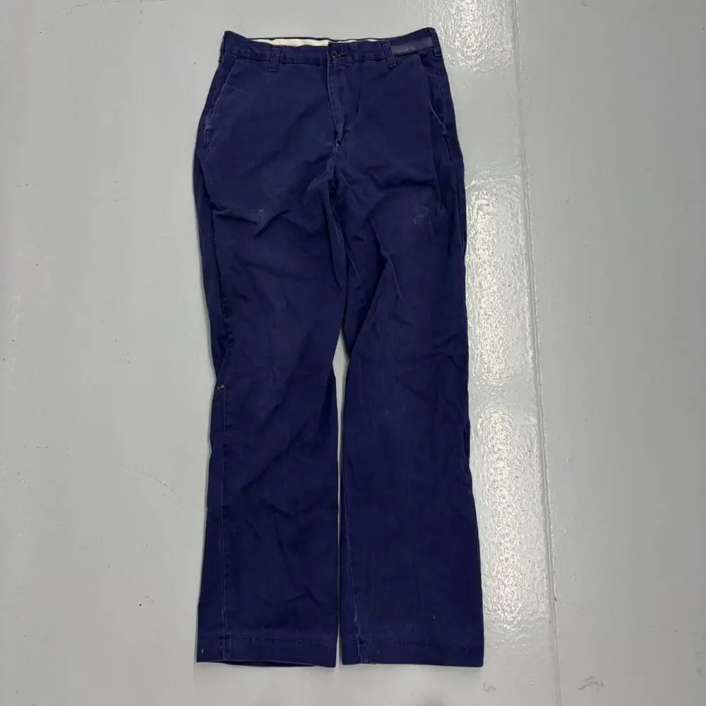 Vintage 80s Cintas Blue Canvas Workwear Chinos 29x30